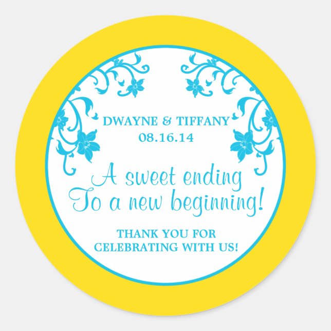 Pegatina Redonda El amor es dulce - Flores (Anverso)