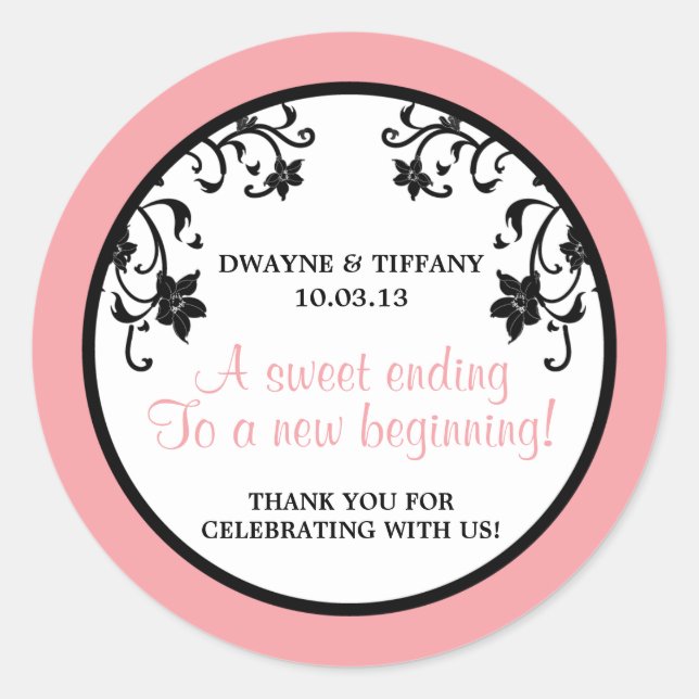 Pegatina Redonda El amor es dulce - Flores (Anverso)