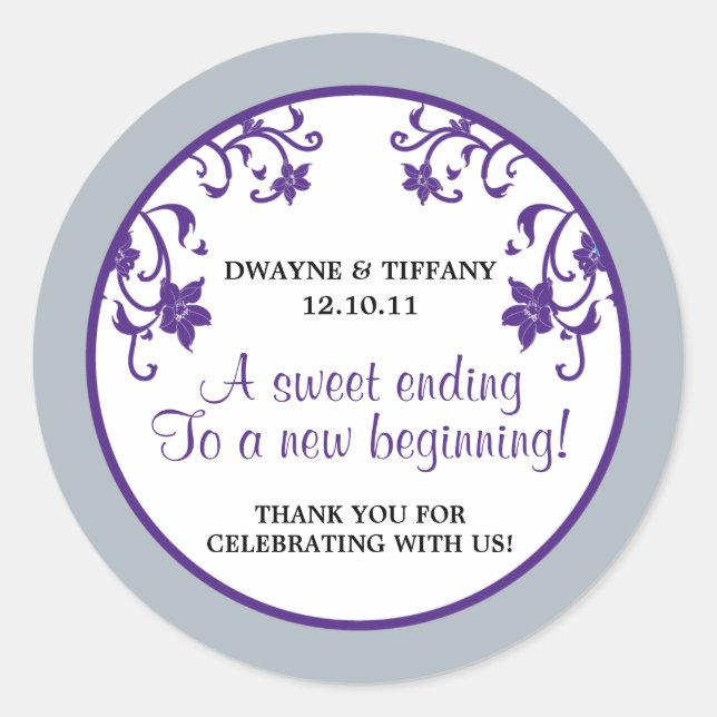 Pegatina Redonda El amor es dulce - Flores (Anverso)