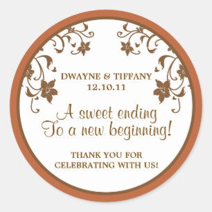 Pegatina Redonda El amor es dulce - Flores