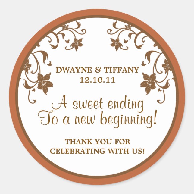 Pegatina Redonda El amor es dulce - Flores (Anverso)