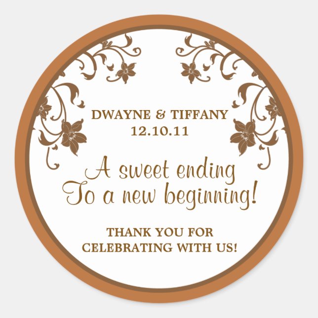 Pegatina Redonda El amor es dulce - Flores (Anverso)