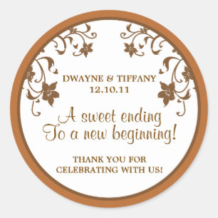 Pegatina Redonda El amor es dulce - Flores