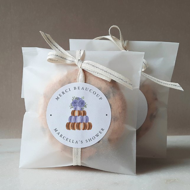 Pegatina Redonda El amor es dulce (Macaron) ducha de novia (Subido por el creador)