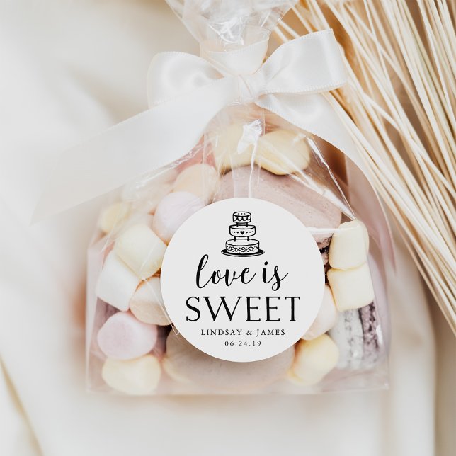 Pegatina Redonda El amor es dulce | Pastel Boda (Subido por el creador)
