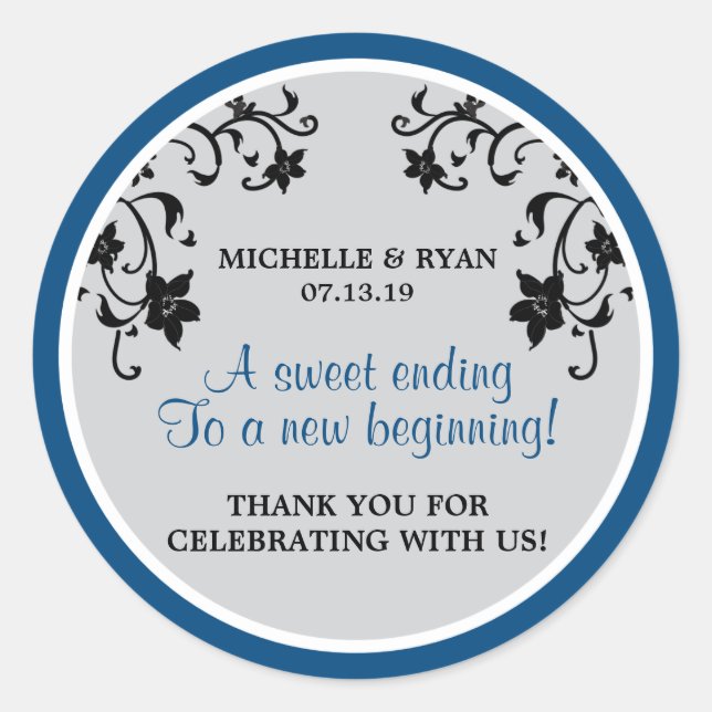 Pegatina Redonda El amor es dulce - Vinas de flores (Anverso)