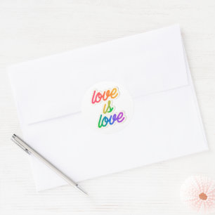 Pegatina Redonda El amor es el amor LGBT