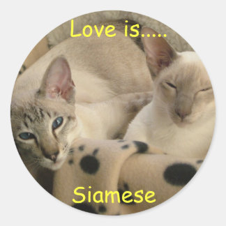 Pegatina Redonda El amor es...... siamés