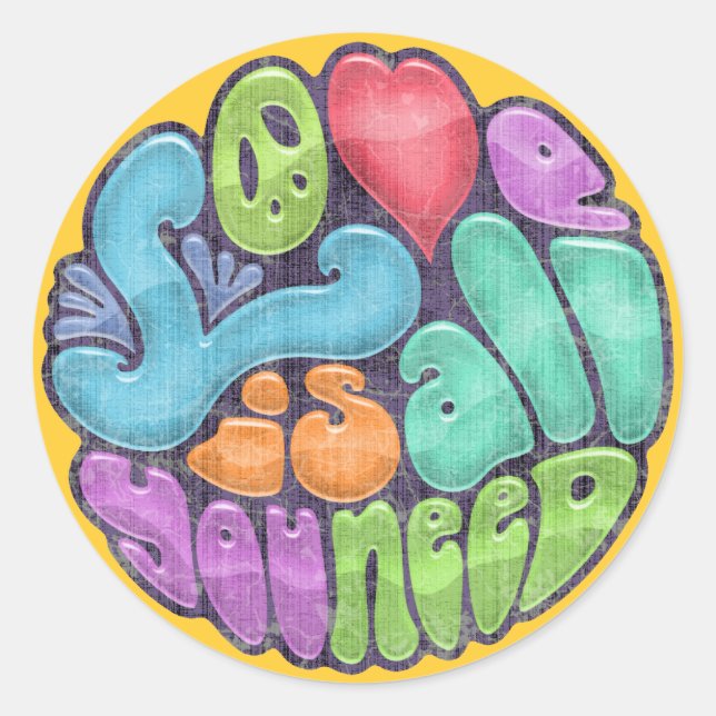 Pegatina Redonda El amor es todo lo que necesitas (Anverso)