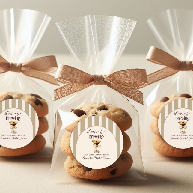 Pegatina Redonda El amor está en ebullición: Desayuno Bridal Shower (Subido por el creador)