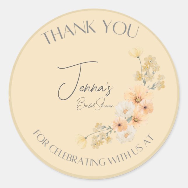 Pegatina Redonda El amor está en los pegatinas de la ducha de bodas (Anverso)