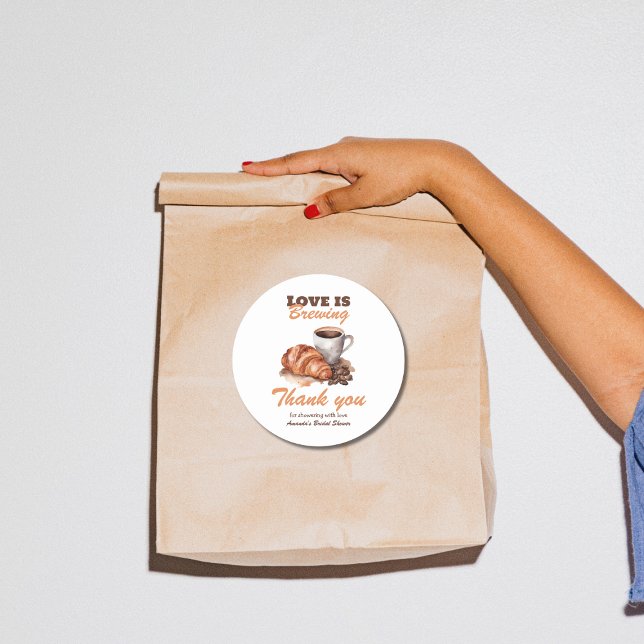 Pegatina Redonda El amor está preparando café, ducha de novias fran (Subido por el creador)