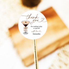 Pegatina Redonda El amor está preparando la ducha de novia Espresso