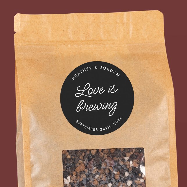 Pegatina Redonda El amor moderno está generando Bodas para el café (Subido por el creador)