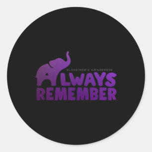 Pegatina Redonda El amor nunca olvida a Heimerheimer Elephant