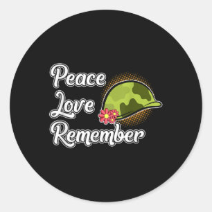 Pegatina Redonda El amor por la paz recuerda el día de los veterano