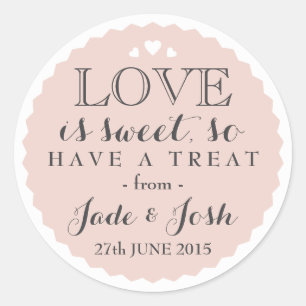 Pegatina Redonda El amor rosado Rosa es el Favor del Estilo Bottlec