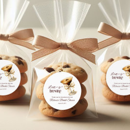 Pegatina Redonda El amor se está preparando la ducha de novia de Bo