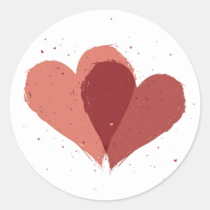 Pegatina Redonda El amor siempre diseño El día de San Valentín - co