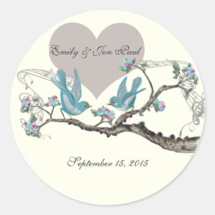 Pegatina Redonda El amor vintage el agua rosada caliente en Pegatin