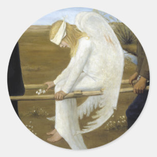 Pegatina Redonda El Ángel Herido (detalle)