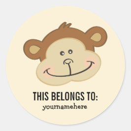 Pegatina Redonda El animal lindo hace frente a ESTO PERTENECE al