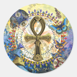 Pegatina Redonda El Ankh