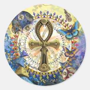 Pegatina Redonda El Ankh