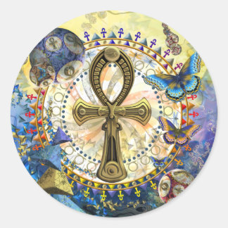 Pegatina Redonda El Ankh