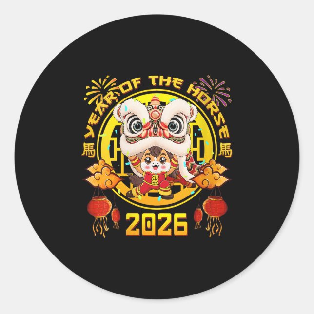 Pegatina Redonda El Año Nuevo 2026 De Las Mujeres (Anverso)