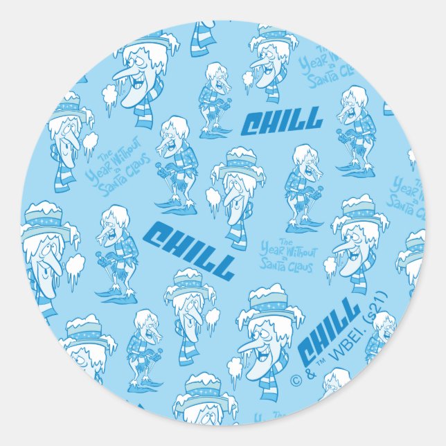 Pegatina Redonda EL AÑO SIN UN Patrón SANTA CLAUS™ Nieve Miser (Anverso)