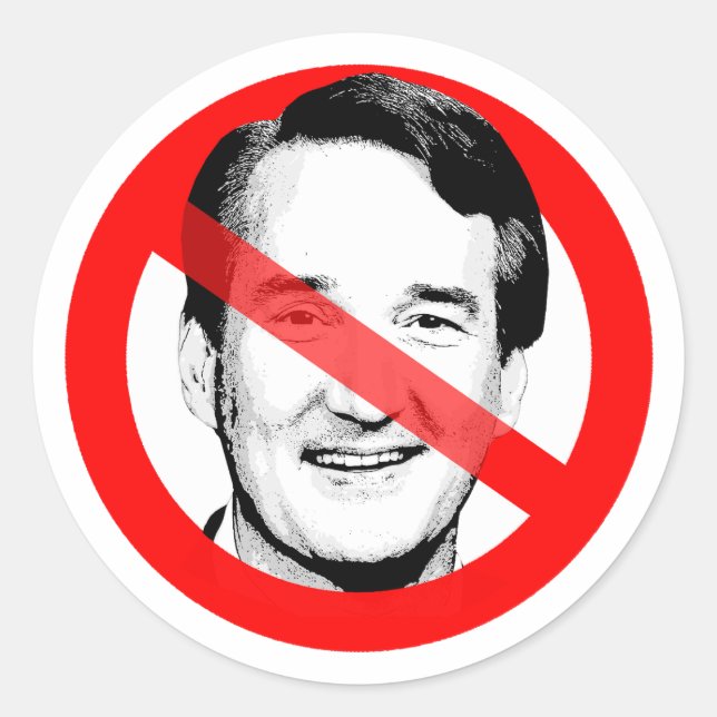 Pegatina Redonda El anti Glenn Youngkin cruzó la cara (Anverso)