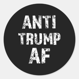 Pegatina Redonda El anti Trump si gracioso lo destituye presidente