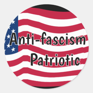 Pegatina Redonda El antifascismo es patriótico