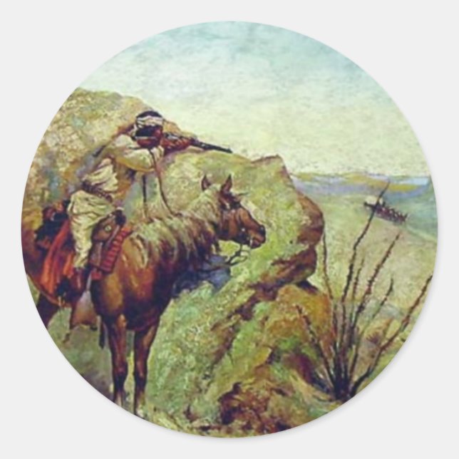 Pegatina Redonda El Apache (Anverso)