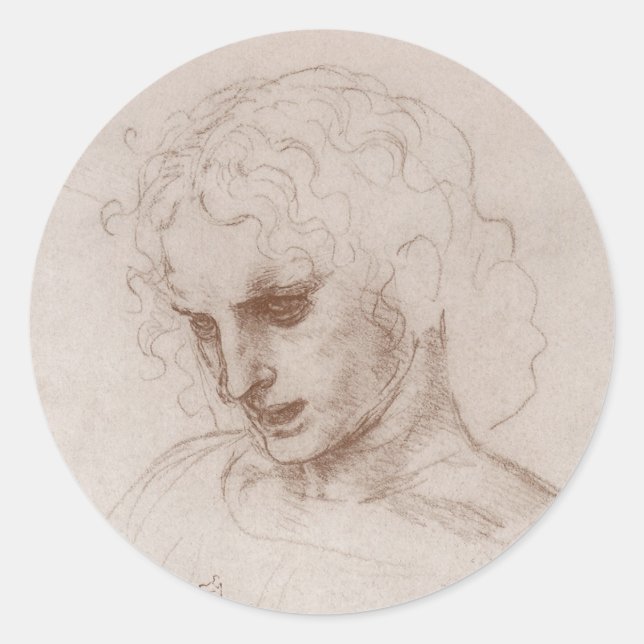 Pegatina Redonda El Apóstol Santiago de Leonardo da Vinci Castillo  (Anverso)
