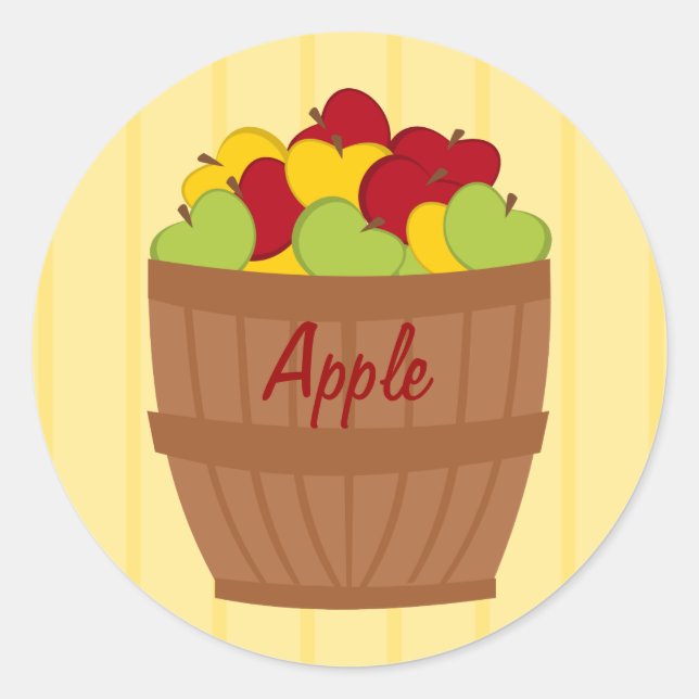 Pegatina Redonda El Apple Baket (Anverso)