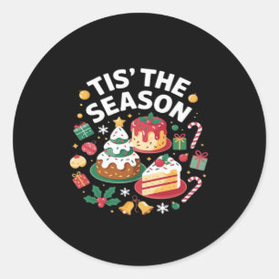 Pegatina Redonda El Árbol De Navidad Cuto - Esta Es La Temporada
