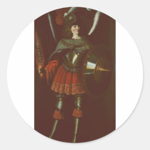 Pegatina Redonda El Arcángel Miguel por Francisco de Zurbarán Arte