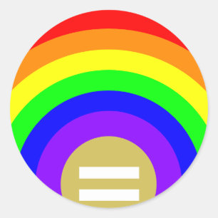 PEGATINA REDONDA EL ARCO IRIS DEL ORGULLO GAY DE LGBTQ COLOREA LA