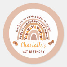 El arco iris rosado moderno primer cumpleaños grac