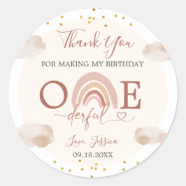 Pegatina Redonda El arcoiris boho no es maravilloso gracias