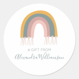 Pegatina Redonda El arcoiris de Boho lindo regalo de lo personaliza