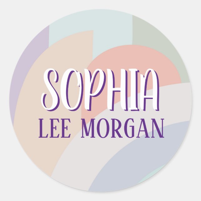 Pegatina Redonda El arcoiris de Boho Pastel (Anverso)