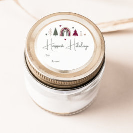 Pegatina Redonda El arcoiris de Boho y las vacaciones más felices d