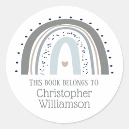 Pegatina Redonda El arcoiris de este libro pertenece al libro