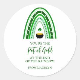 Pegatina Redonda El arcoiris del Día de San Patricio