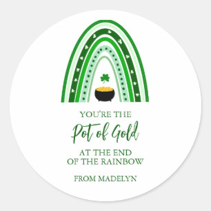 Pegatina Redonda El arcoiris del Día de San Patricio