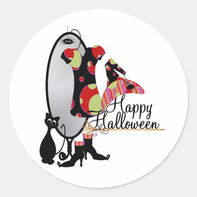 Pegatina Redonda El armario de la bruja (Anverso)