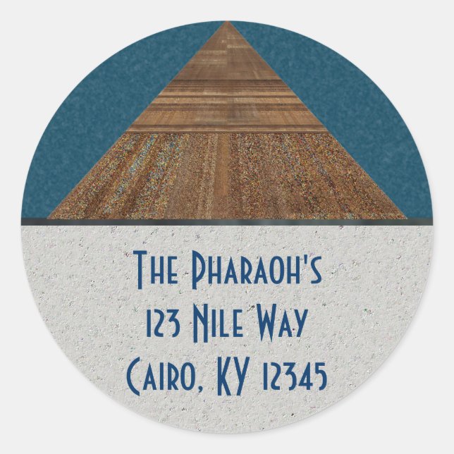 Pegatina Redonda El arte abstracto de la pirámide de oro de Topaz (Anverso)